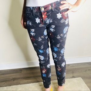 Current Elliot floral stiletto skinny jeans